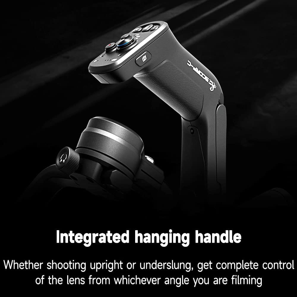 FEIYU TECH Gimbal for DSLR Camera SCORP C|3 Axis Handheld Camera Gimbal for Sony,Canon,Panasonic Nikon,Fujifilm Mirrorless Camera|Remote,Magic Wheel,Rear Grip|2.5 Kg Payload,Black view 2