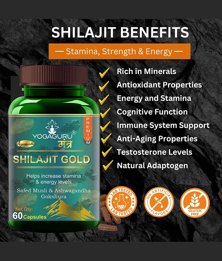 Shilajit Gold | Premium Vitality | Ayurvedic Supplement for Men 60 Capsules view 2