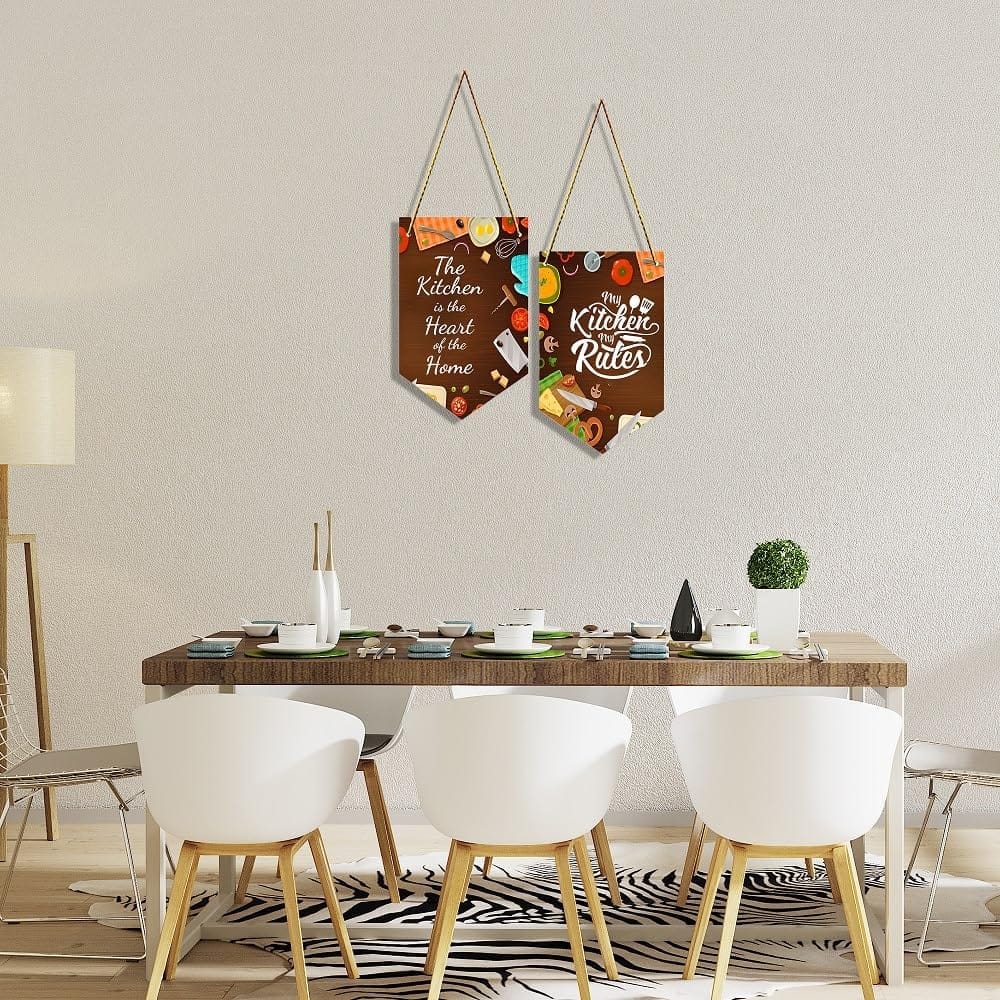 Charmor The kitchen is the...Decorative Wall Hanger for Living Room | Bedroom | Office | Gift | Home Decoration | Home Decor Items (WH3503, Set of 2) view 2