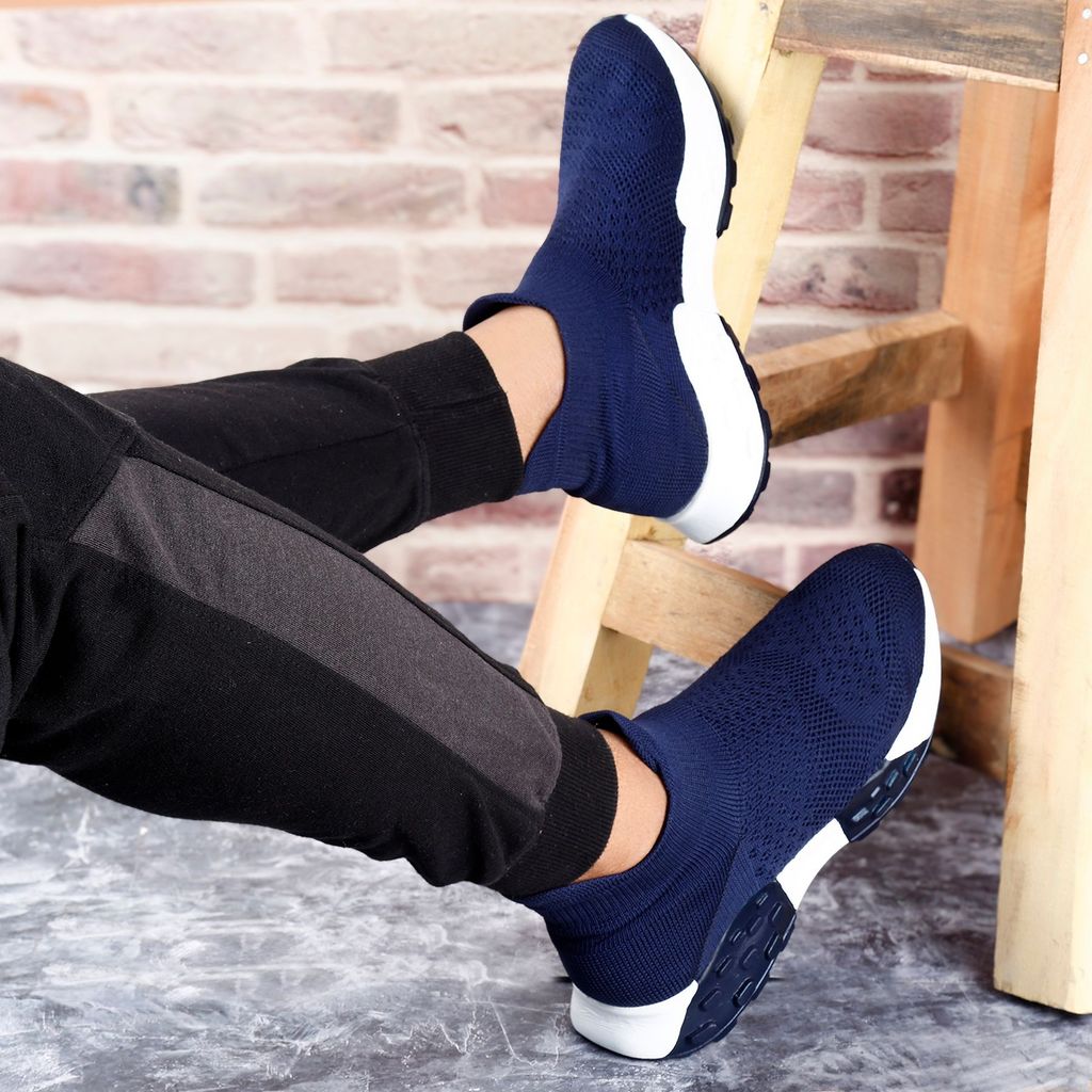 Men's Latest Fashionable Knitted Fabric Material Casual Socks Shoes view 2
