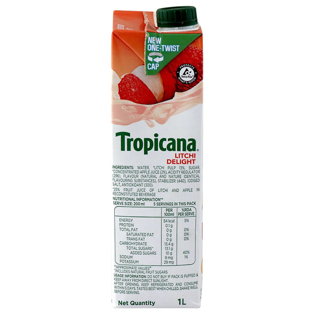 Tropicana Litchi Delight Fruit Juice 1 L view 2