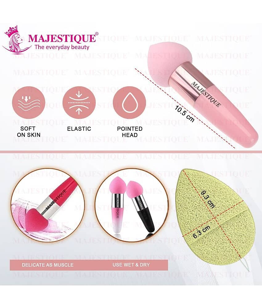 MAJESTIQUE Pointed Facial Makeup Sponge Washing Exfoliating Makeup Removal with Finger Glove - 2 Pcs view 2