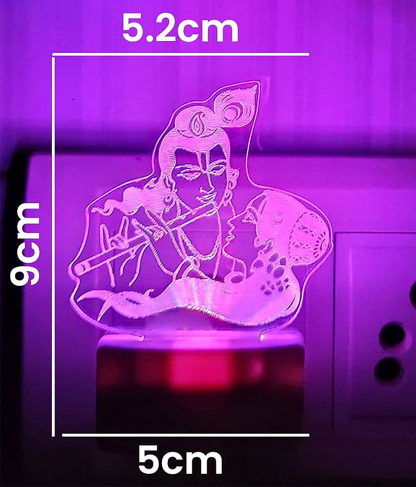 DIONA Night Lamp Radha Krishna Acrylic Portable Small Home Decor, Kids Room view 2