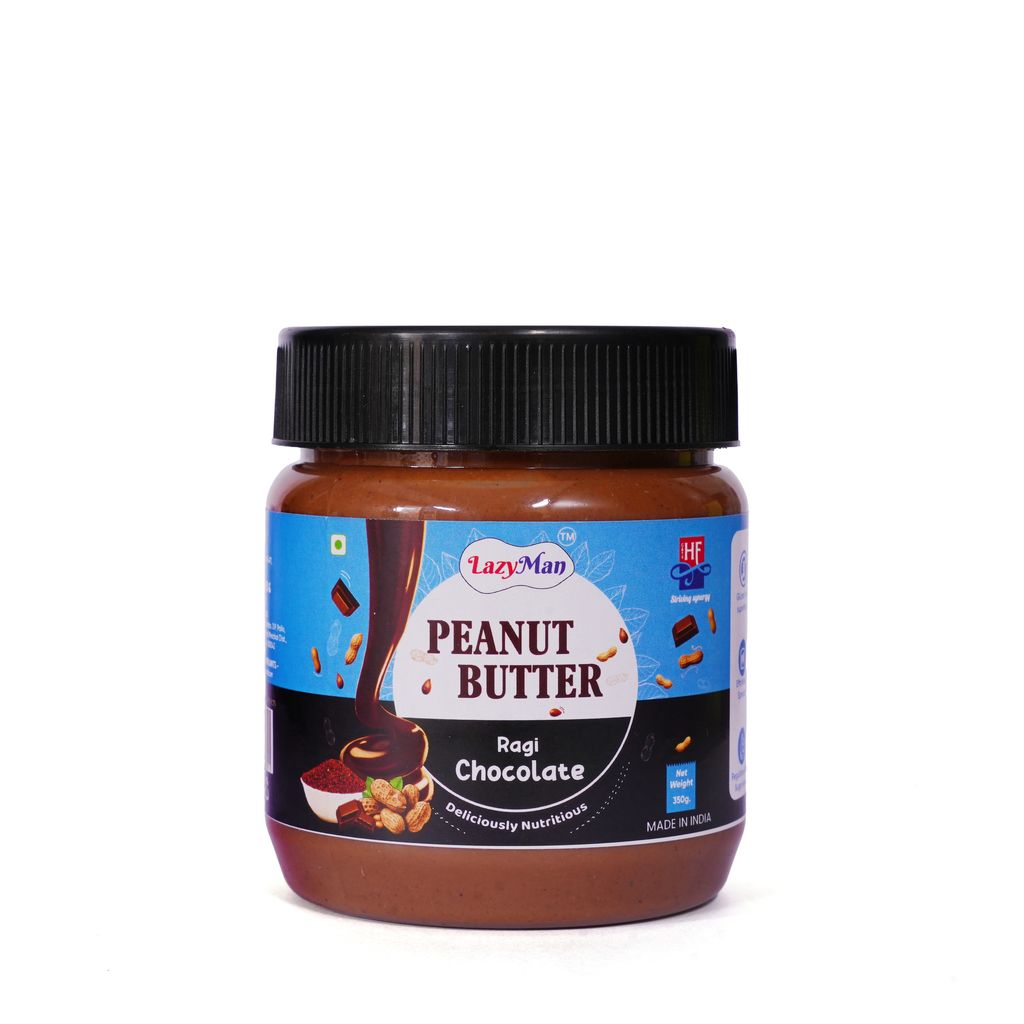 Lazyman Ragi Chocolate Peanut Butter, 1 Pet Jar - 350 Grams view 2