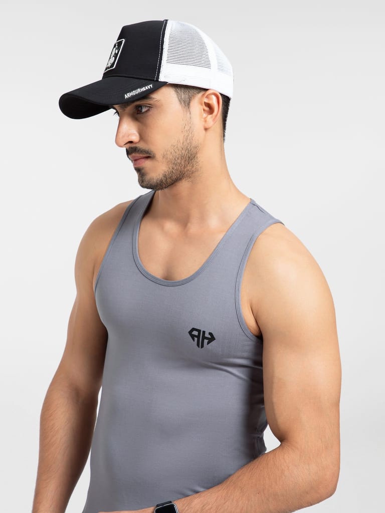 AH Gym Vest Light Grey 4-Way Stretch view 2