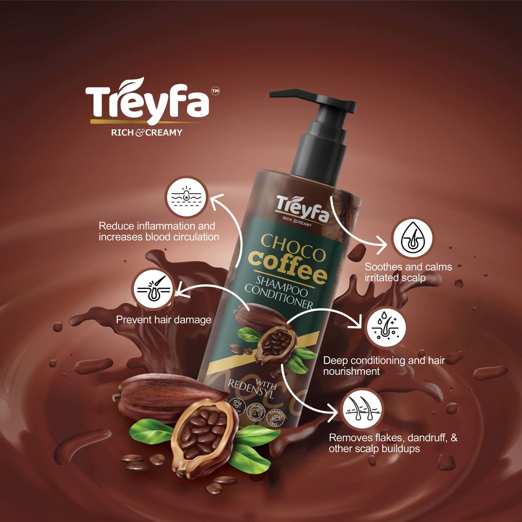 TREYFA Choco Coffee Shampoo & Conditioner for Anti-dandruff | All Hair Types (100 ml) view 2