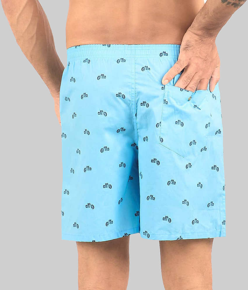 Supersquad Pack of 1 Cotton Boxers For Men's ( Sky Blue ) view 2