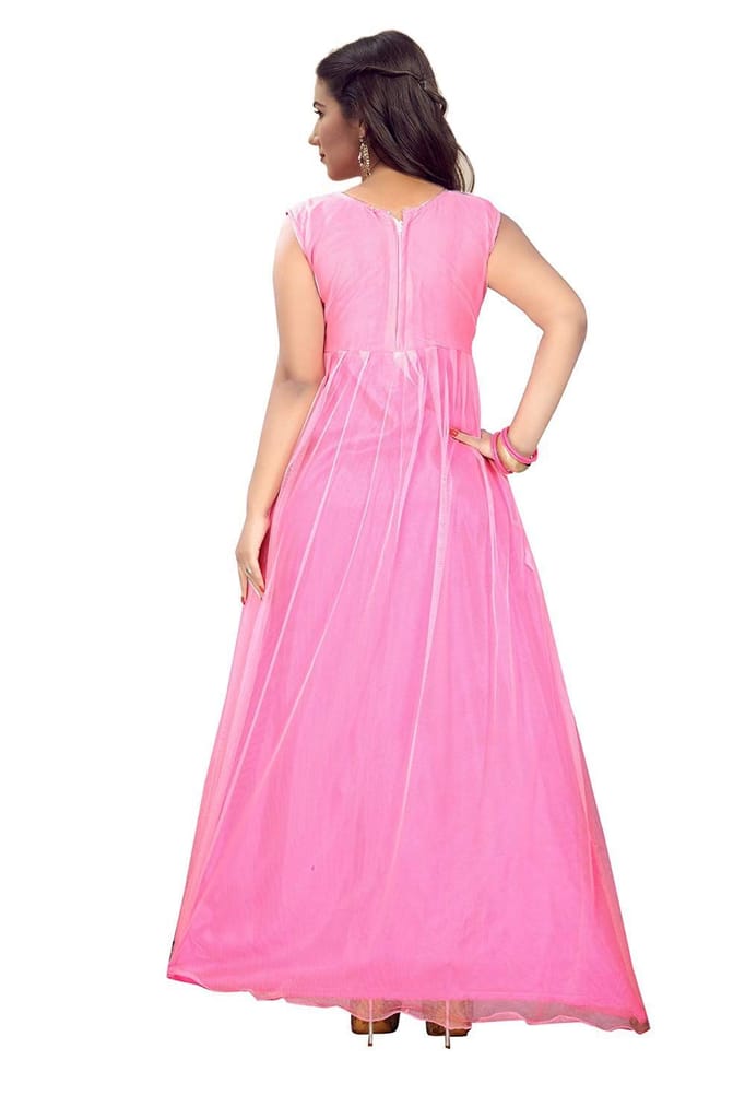 Florence Women's net Anarkali Maxi Dress Material view 2