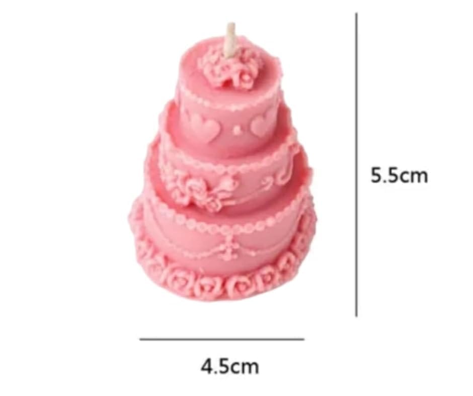SS Enterprise Organic Soy Wax Cake Shape Designer Birthday Candles, Scented Aromatic Fragrance, Smoke-Free, Set of 3, Green-Pink-Blue view 2