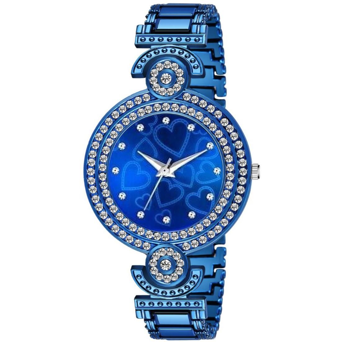 Bolun Black Multi Heart Dial Blue BD Girls and Women Watch view 2