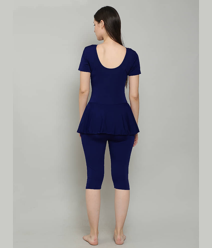 MEGASKA Blue One Piece Swimming Costume view 2