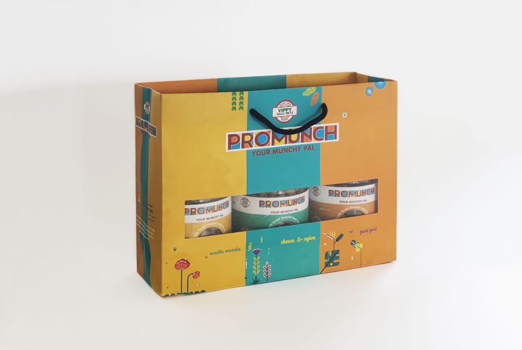 PROMUNCH Gift Pack ( Pack of 3, Flavour: Cheese & Onion, Peri-Peri and Noodle Masala - 150G Each) view 2