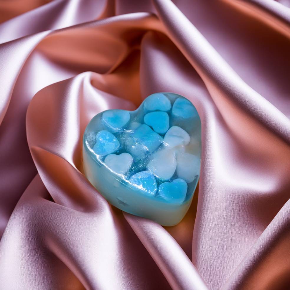 Sweet Hearts- Blue Handmade Glycerin Soap with Peppermint Essential Oil- 110 g view 2