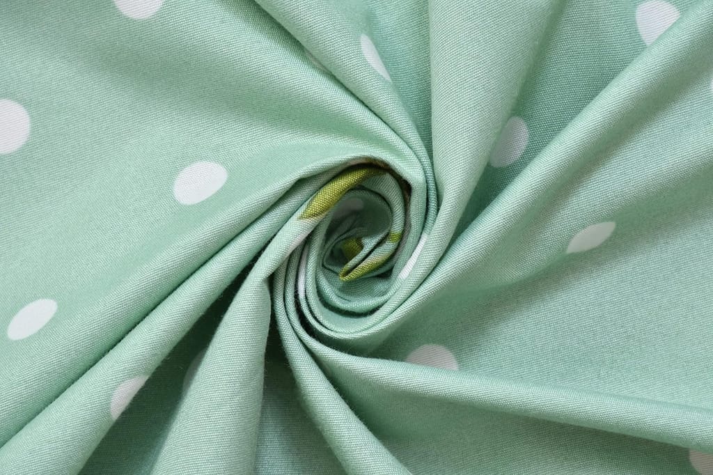 Green and White Floral Dot Pattern Cotton Bedsheet with 2 Pillow Covers view 2
