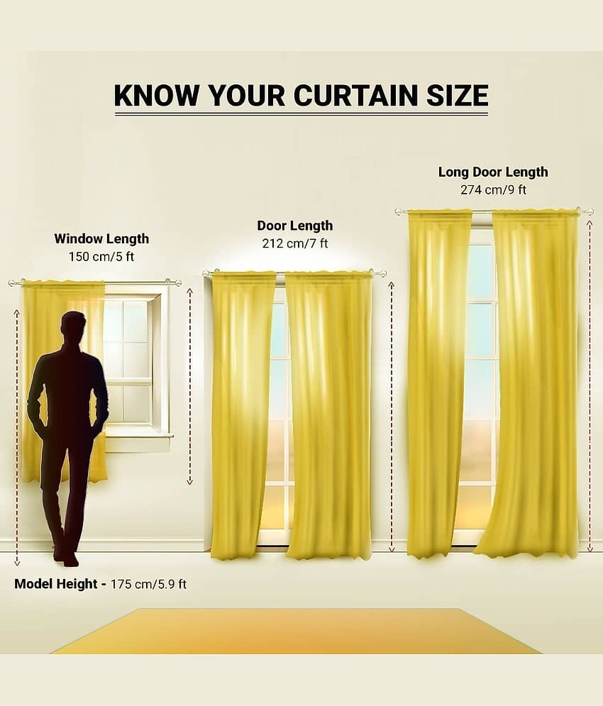 N2C Home Nature Semi-Transparent Eyelet Curtain 7 ft ( Pack of 1 ) - Green view 2