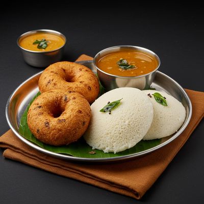 1 Idly + 1 Vada + Sambar