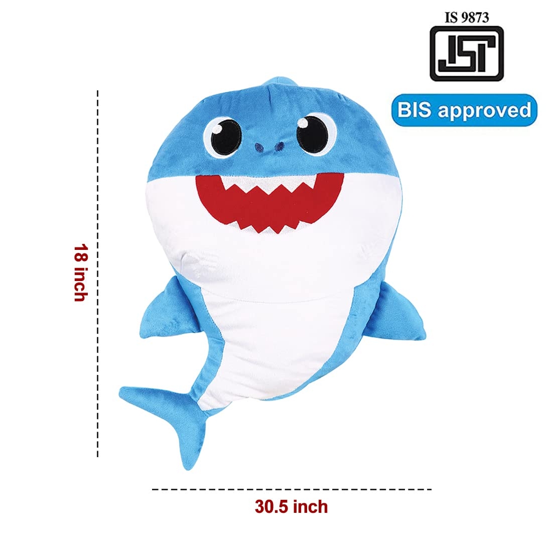 Baby Shark Plush Cuddle and Sing with Plush Toy For Kids 1 Years and Above (Blue) view 2