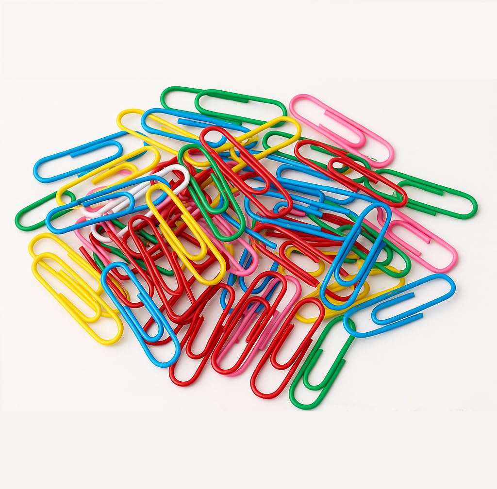 Small Multicolor Paper Clips (240 Pieces) � 28mm Metal Wire Clips � Rust-Resistant for Paperwork, Books, DIY Crafts � Ideal for School, Office & Home Use view 2