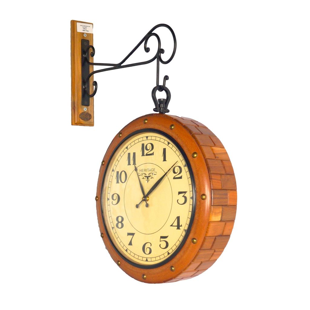 OONA SI TEAK WOOD DUAL SIDE CLOCK view 2
