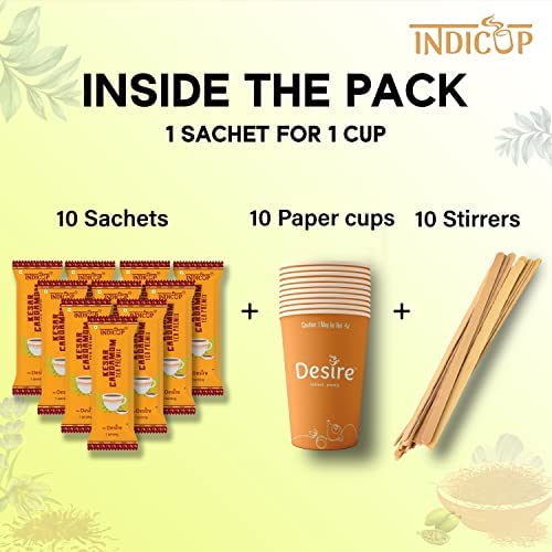 INDICUP Kesar Cardamom Tea Instant Premix, 140 gm - 10 Sachets view 2