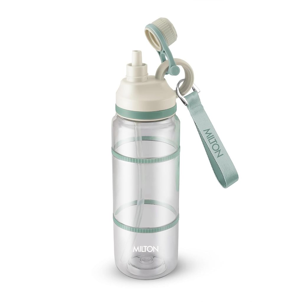 MILTON Fuel 1000 Sipper Water Bottle 1 Litre | BPA Free Plastic Water Bottle for Adults | 100% Leak Proof | Removable Straw | Gym Bottle | Sports & Office Use | 997ml view 2
