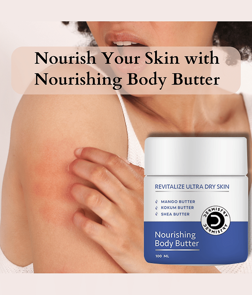 Dermistry Ultra Dry Nourishing Revitalizing Body Butter for Sensitive & Dry Skin With Mango Butter Kokum Butter & Shea Butter Instant Nourishing Dryness Control Hydration & Deep Moisturization Skin Repair Cream Absorbs Quickly Men & Women-100ml view 2