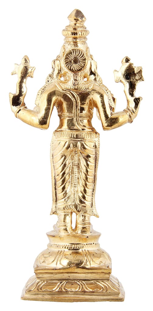 Poompuhar Bronze Dhanvanthiri Idol (12 inch, Yellow) view 2