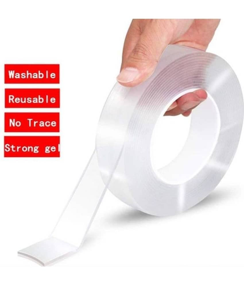 eMagicBiz Double Sided Transparent Gel Ivy Grip Tape Reusable Traceless Powerful Carpet Tape - 3 Meter 1 Roll view 2