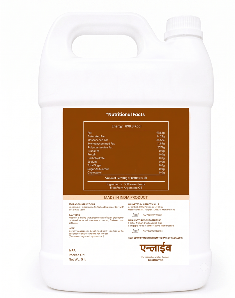 Wood Pressed Safflower Oil (5L) view 2