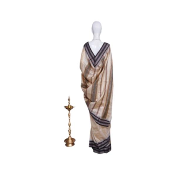 Kosa Plain Kervati Saree view 2