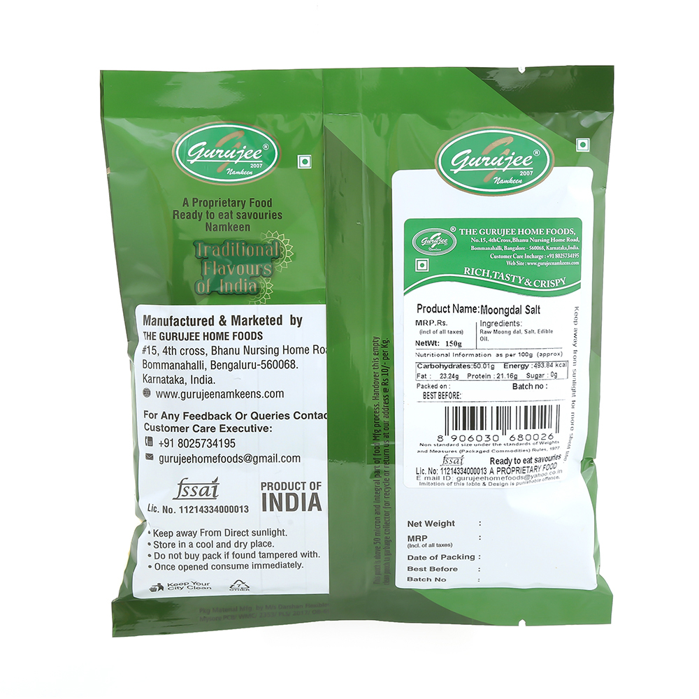 Gurujee Namkeen Moongdal Salt, 150 gm view 2