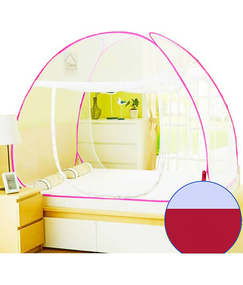 ShreejiHuf King Pink Mosquito Net, Machardani