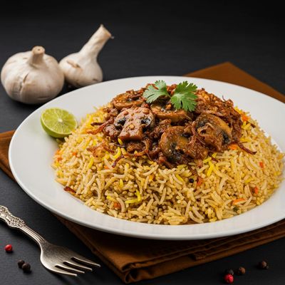 Biriyani Rice With Mushroom Chilli