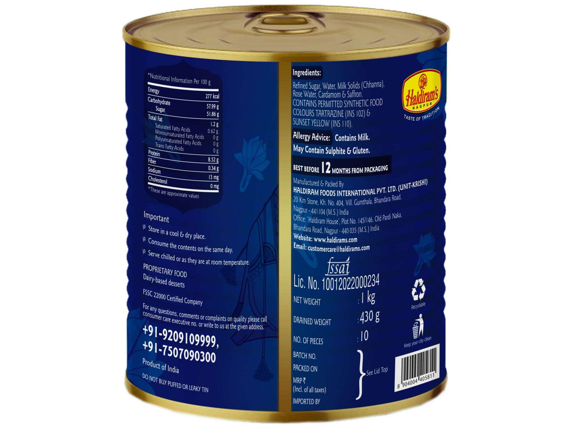 Haldiram's Rajbhog Tin Sweets - 1 Kg view 2