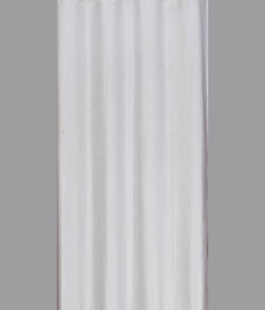 N2C Home Solid Semi-Transparent Eyelet Curtain 5 ft ( Pack of 2 ) - White view 2