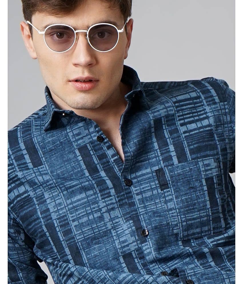 Paul Street - Navy Blue 100% Cotton Slim Fit Men's Casual Shirt ( Pack of 1 ) view 2