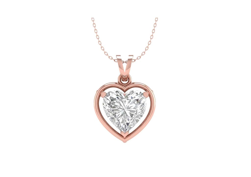 Gold Aureole Heart Necklace view 2