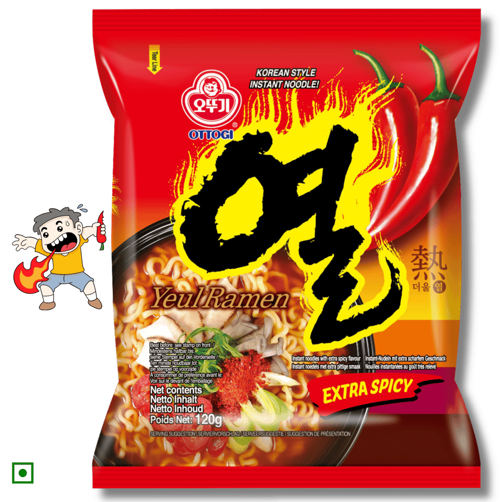Ottogi Yeul Ramen Super Spicy Traditional Korean Style Instant Ramen Noodles, Extreme Super Hot Ramen 120g, Pack Of 2, The Product Of Korea (Imported) view 2
