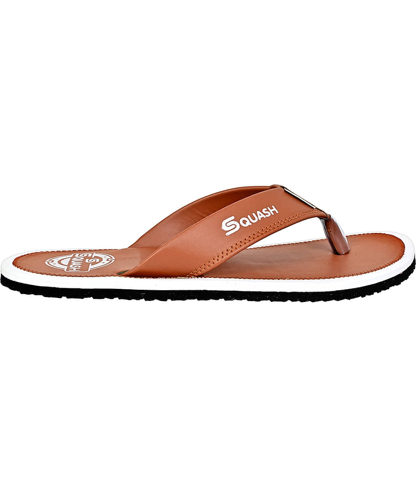 Squash Brown Men's Thong Flip Flop view 2