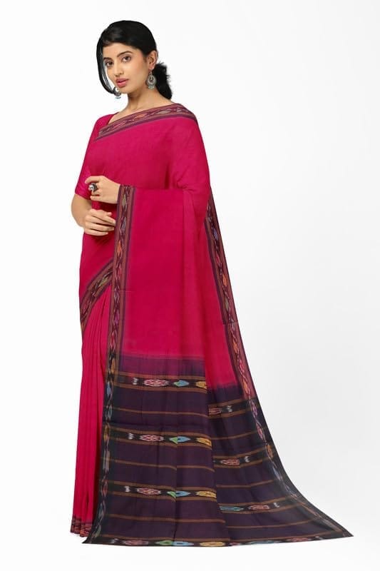 APCO Handloom (A Andhra Pradesh Govt Emporium)- Women's Traditional Pure Handloom Bandar/Polavaram Red Cotton Saree | PBS0055 view 2