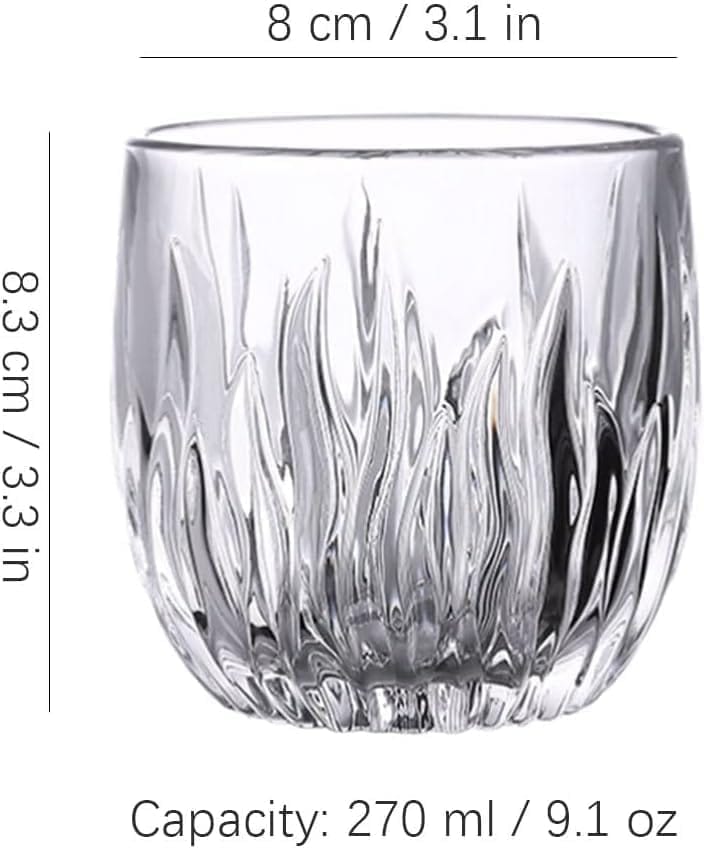 Crystal Clear Glass Whiskey Glasses Cocktail Glass, Stemless Wine Glass for Red and White Wine (280ML) view 2
