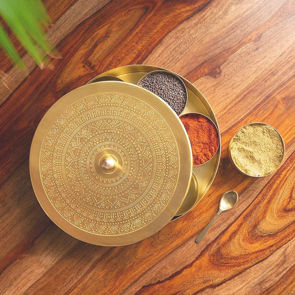 Madhuryam -Mandala Design Brass Sice Box view 2