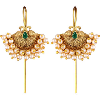 Vivastri Twinkling Bejeweled ear cuff Earring for Women and Girls[VIVA2668ERG-GREEN] view 2