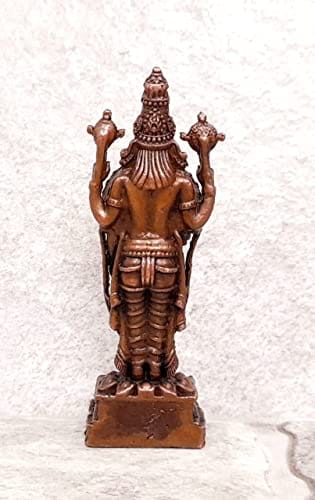 Searchers Paradise - Copper Idols Tirupati Balaji,2.8 inches, Copper Handmade 150 Grams, Patina Antique Finish, Pack of 1 Piece view 2