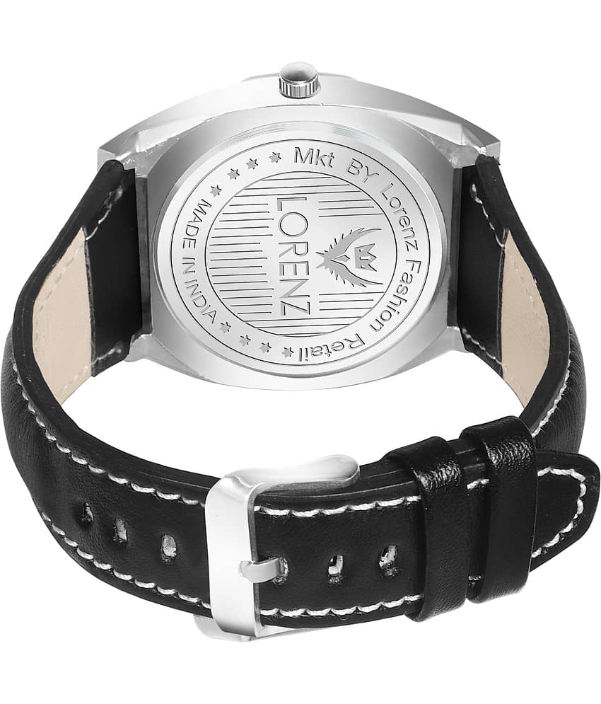 Lorenz Black Leather Analog Men's Watch view 2