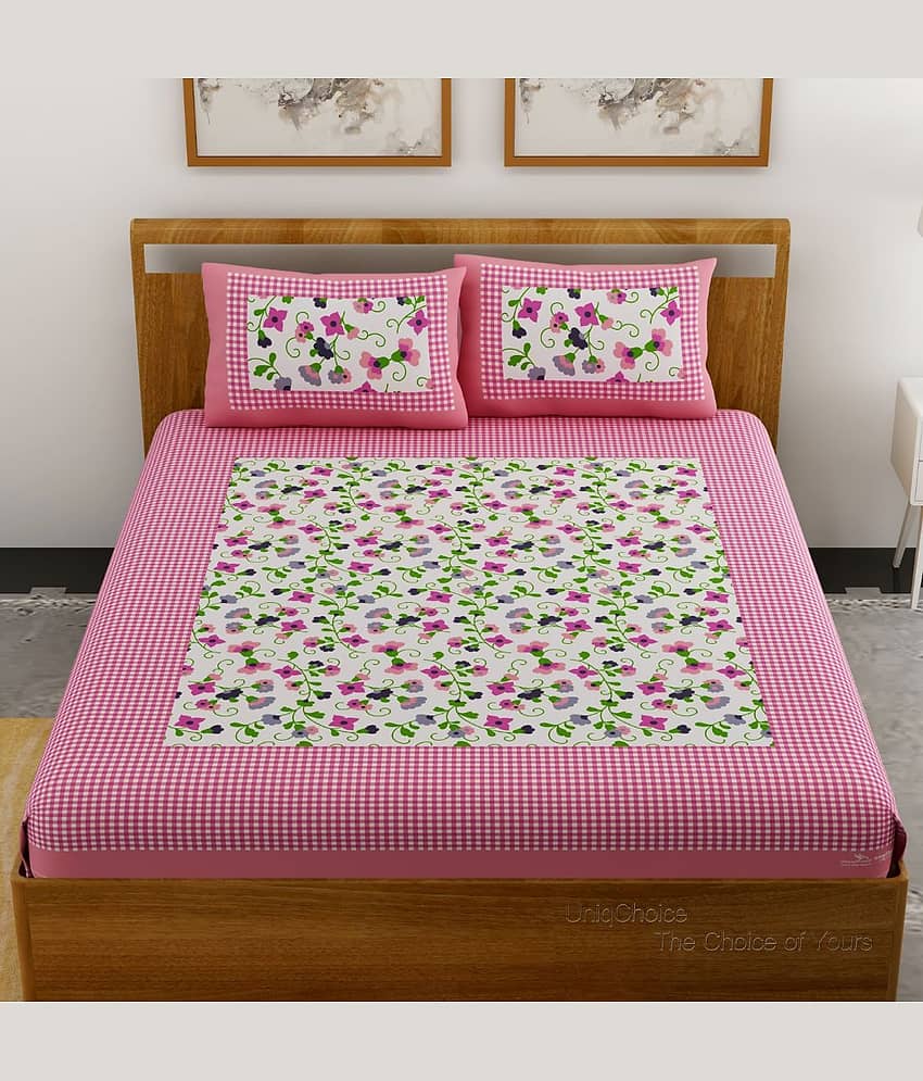 Bombay Spreads Cotton King Bedsheet ( Pink ) view 2
