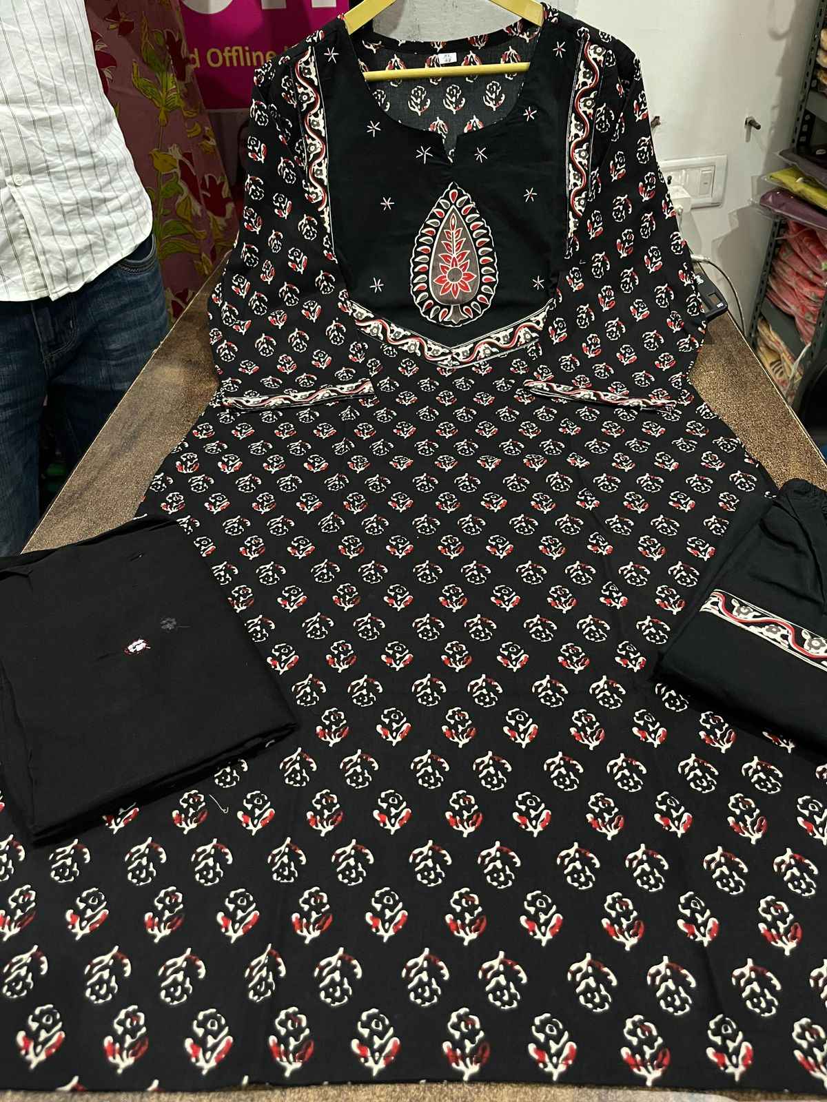 Fine Cotton Embroidery Kurta Set view 2