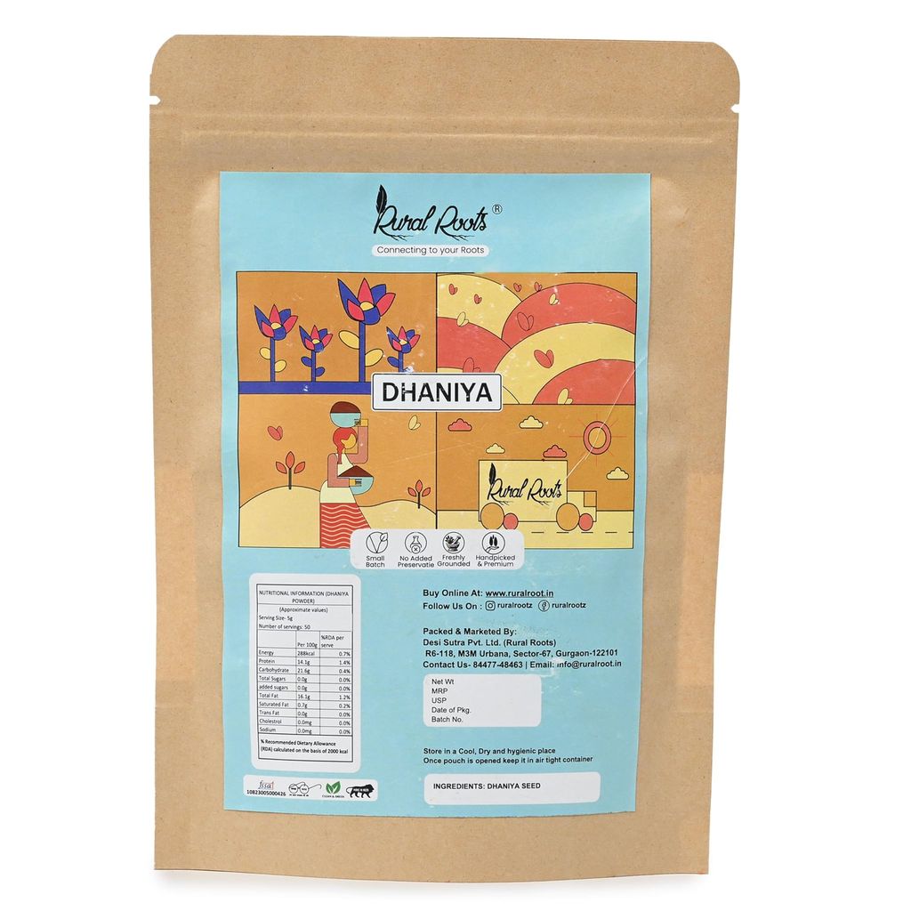Rural Roots Coriander Powder with Natural Oils - 200g | Dhania Powder | Organic Dried Coriander Powder | Fresh & Aromatic Spice | Authentic Taste & Rich Aroma | Pure Dhaniya Powder for Cooking view 2