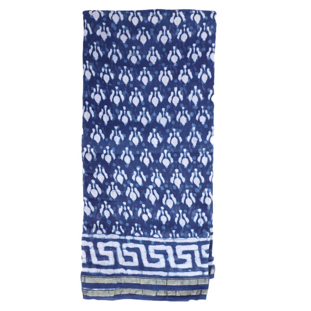 HANDLOOM CHANDERI PRINTED SAREE WITH BLOUSE (SKU - 1SCZ02191220 SAREE- 48) view 2