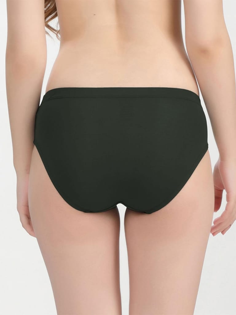Freecultr Women’s Micromodal Mid-Rise Hipster | Super Soft & Breathable Fabric | Medium Rear Coverage | Comfortable Stretch Elastic | Pack of 3 |Color - Avocado Green,Clay,Port Wine view 2